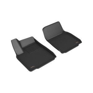 Tesla Model X Floor Mats - Front - 3D MAXpider - Kagu - Black - 2022+ Tesla Model X Floor Mats - Front - 3D MAXpider - Kagu - Black - 2022+